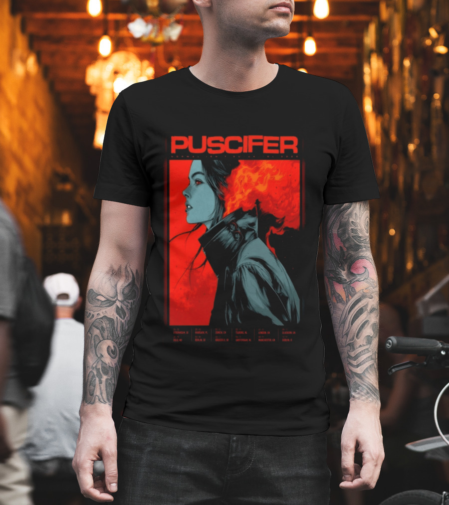 Puscifer October November 2026 EU UK IRL Tour Dates Stockholm Warsaw Zurich Tilburg London Glasgow Exclusive Edition T-Shirt