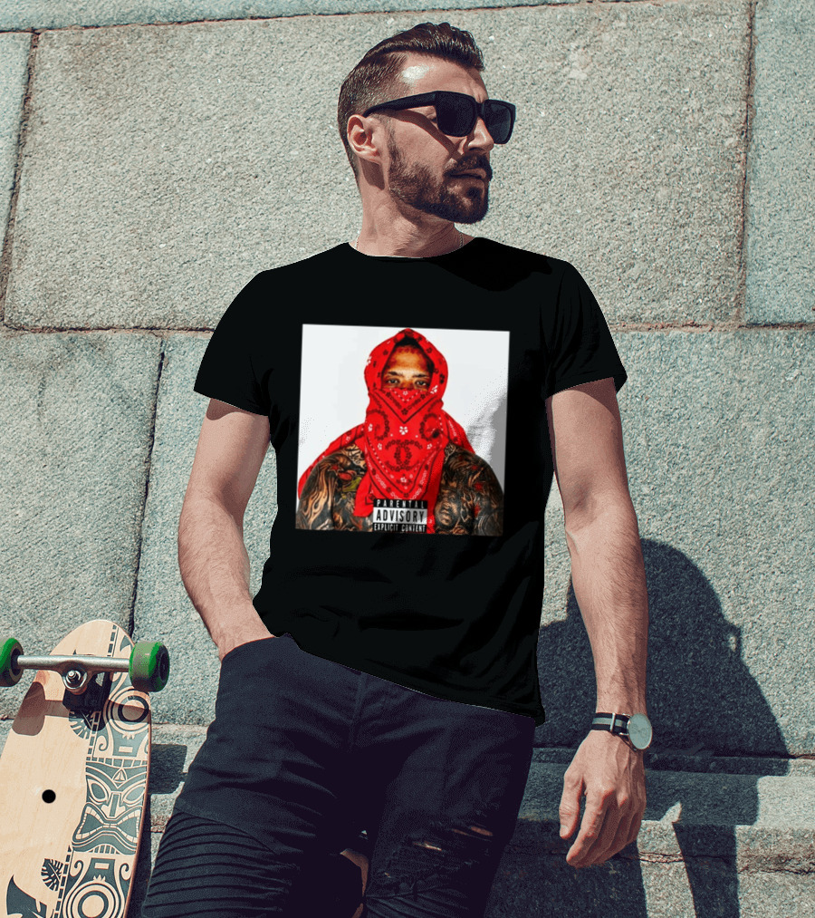 Westside Gunn Heelmatic 2026 Album Cover Parental Advisory Explicit Content Bandana Tattoo Face T-Shirt