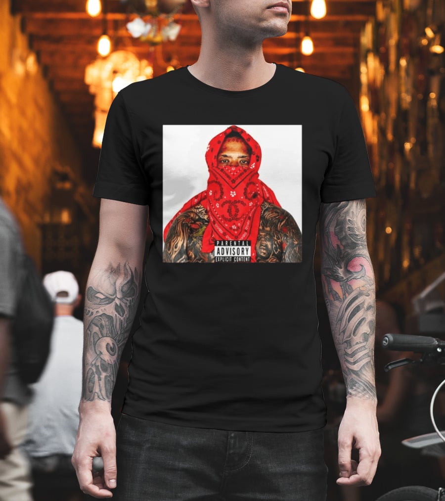 Westside Gunn Heelmatic 2026 Album Cover Parental Advisory Explicit Content Bandana Tattoo Face T-Shirt
