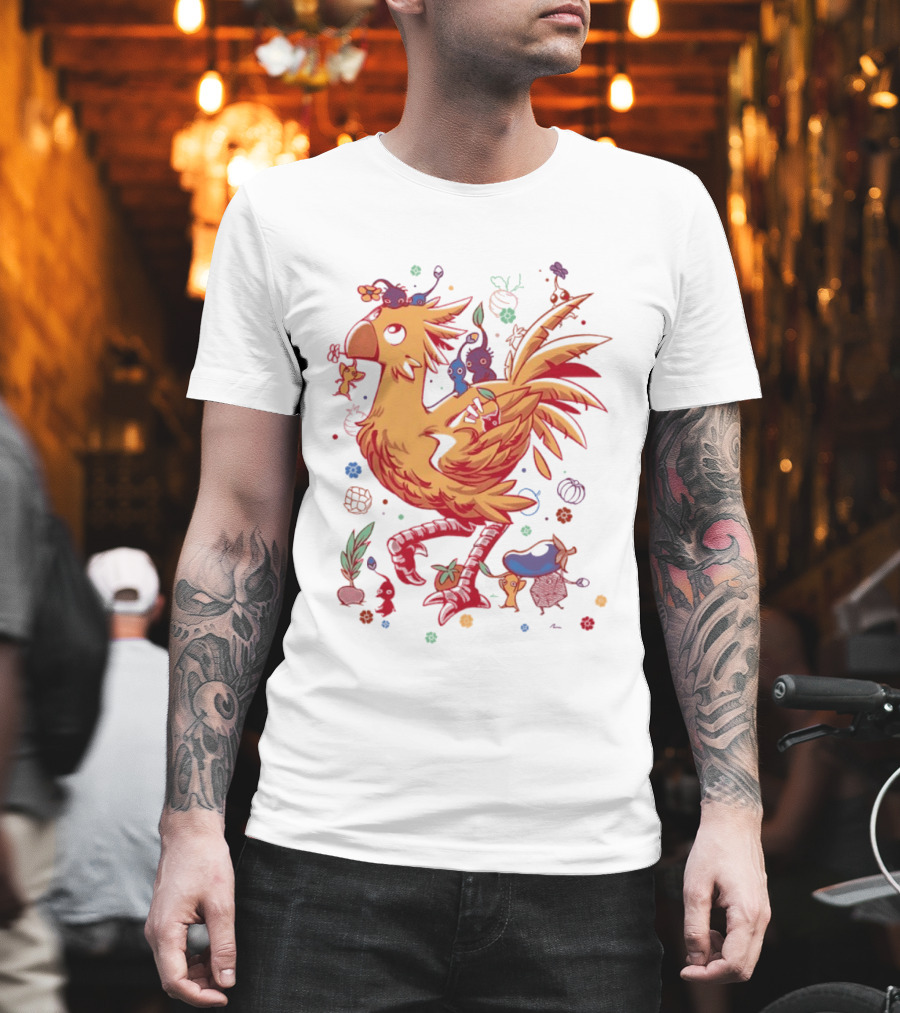 Pikmin Chocobo A Budding Friendship Cartoon Vibrant Creature Characters T-Shirt
