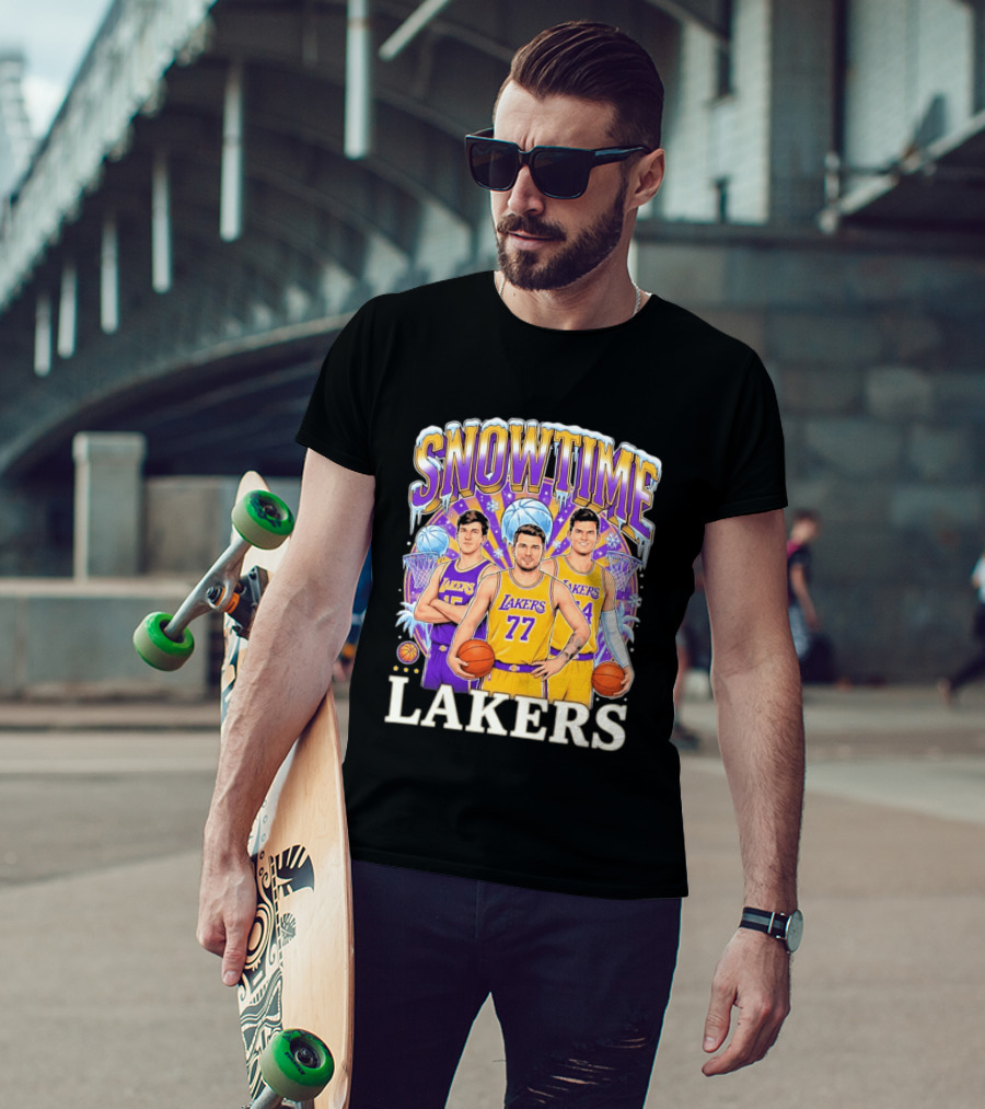 Snowtime Los Angeles Lakers Luka Doncic 77 Basketball Fan T-Shirt
