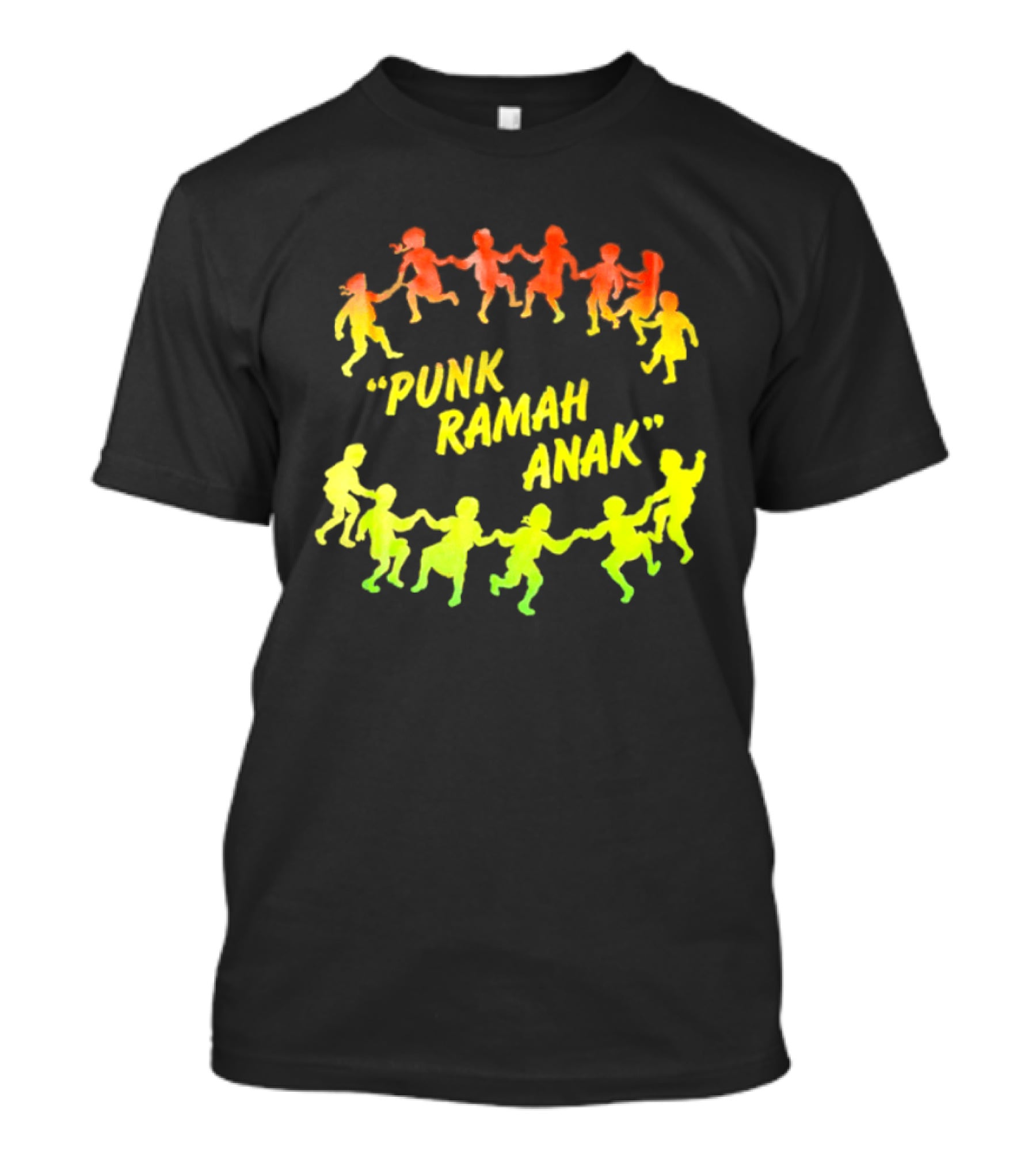 Punk Ramah Anak Rainbow Children Dancing Circle T-Shirt