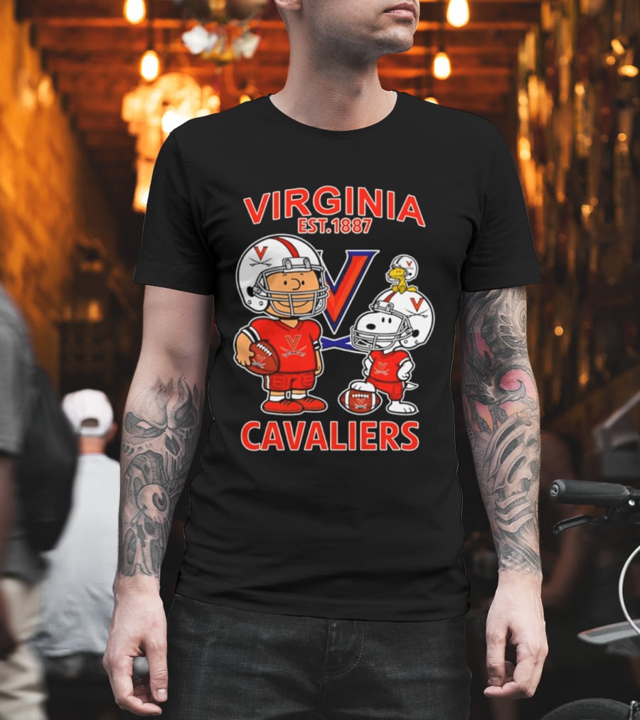 Virginia Cavaliers Snoopy And Charlie Brown Football EST 1887 T-Shirt