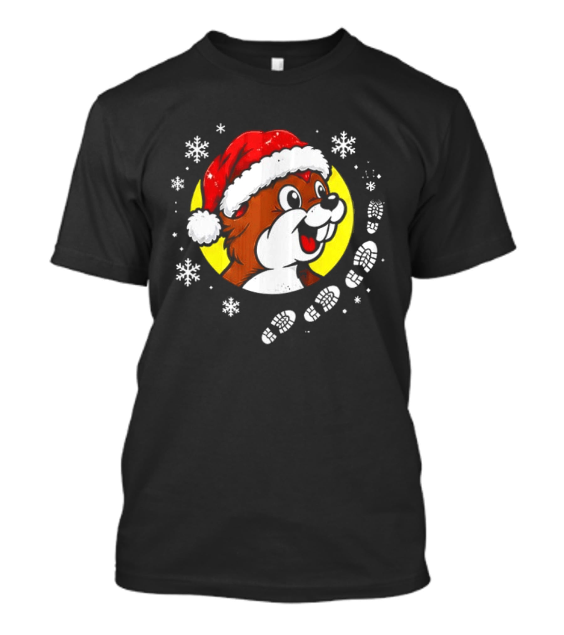 Buc Ee's X Santa's Favorite Stop Christmas Gas Station Scene 2026 Two Sided T-Shirt