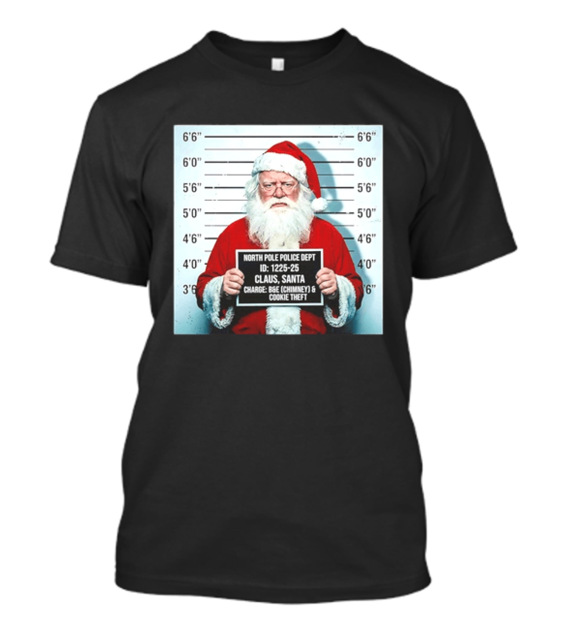 North Pole Police Dept Santa Claus Shot Christmas Cookie Theft T-Shirt