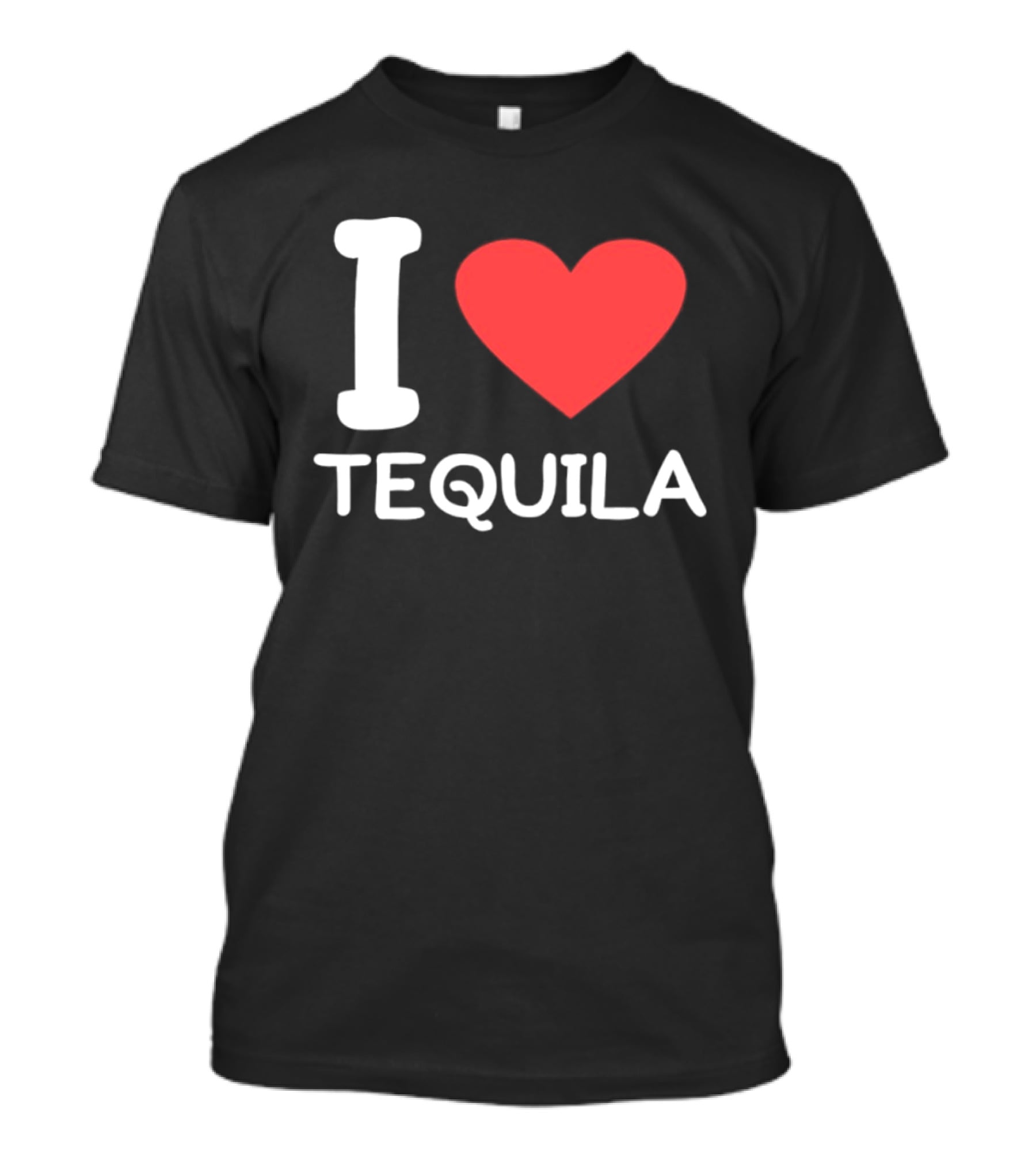 I Love Tequila Bold Red Heart Trendy T-Shirt