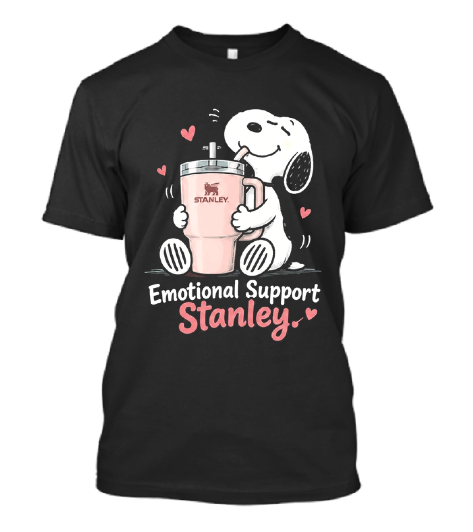 Stanley Emotional Support Snoopy Tumbler Hearts T-Shirt