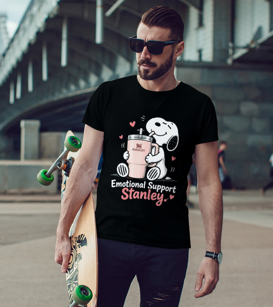 Stanley Emotional Support Snoopy Tumbler Hearts T-Shirt