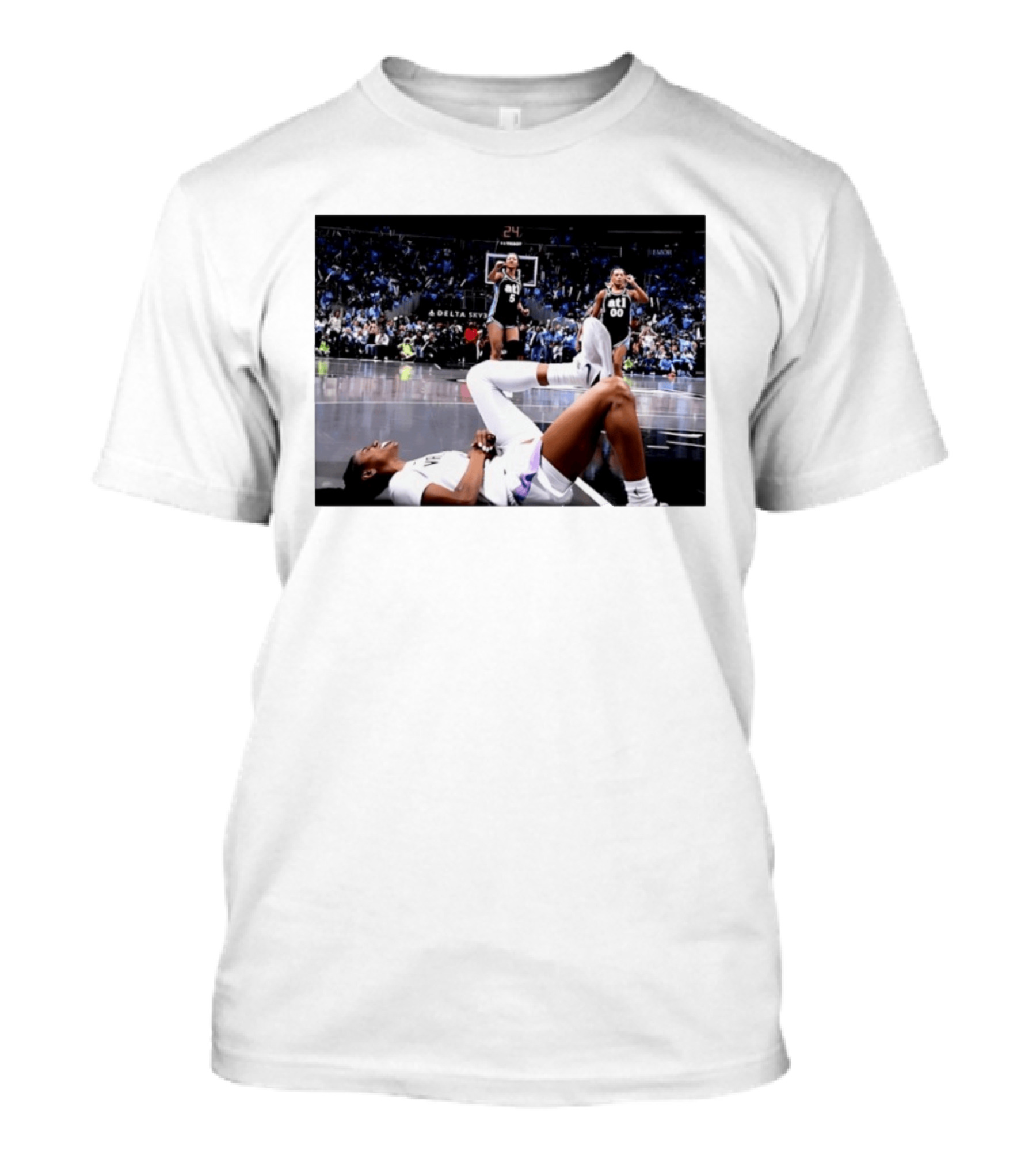 Angel Reese Atlanta Dream Naz Hillmon Basketball Court Moment T-Shirt