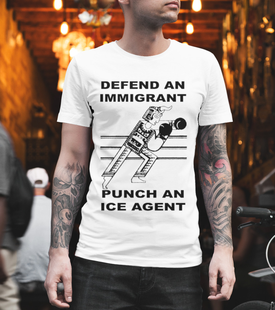 Defend An Immigrant Punch An Ice Agent Boxing T-Shirt