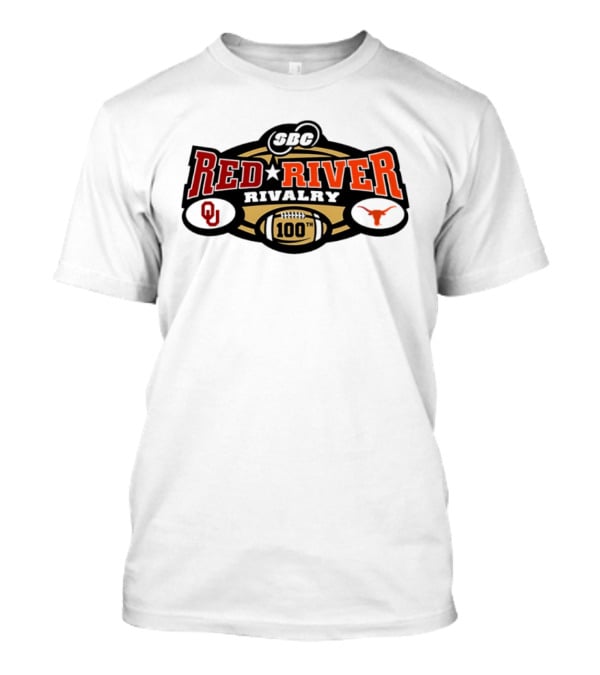 Oklahoma Sooners Texas Longhorns SBC Red River Rivalry 100 Football T-Shirt
