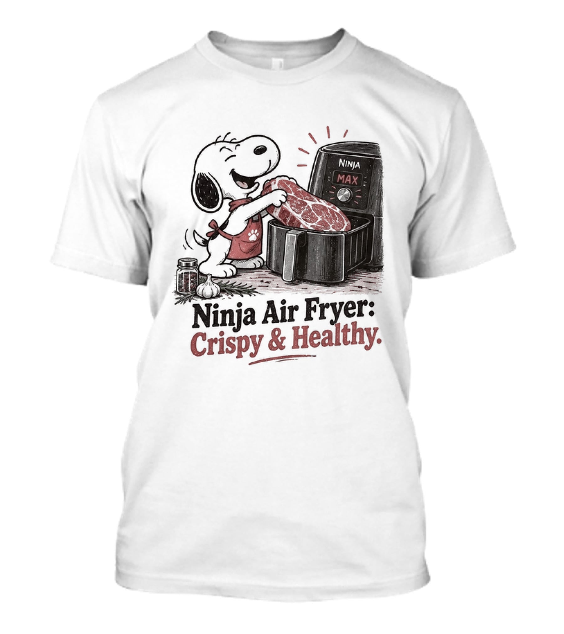 Snoopy Ninja Air Fryer Crispy And Healthy Fun T-Shirt