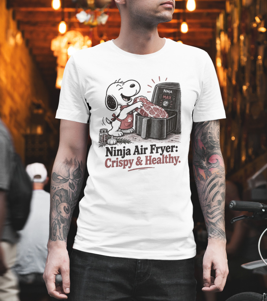 Snoopy Ninja Air Fryer Crispy And Healthy Fun T-Shirt