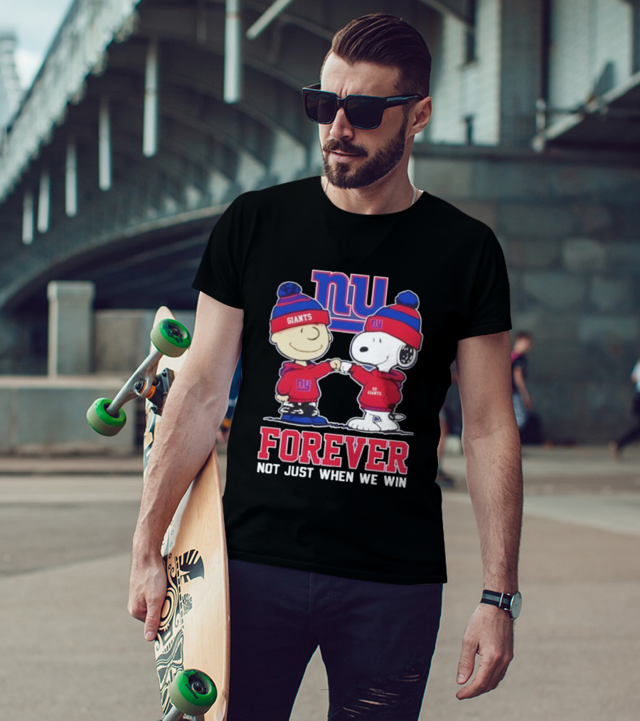 New York Giants Charlie Brown Snoopy Forever Not Just When We Win T-Shirt