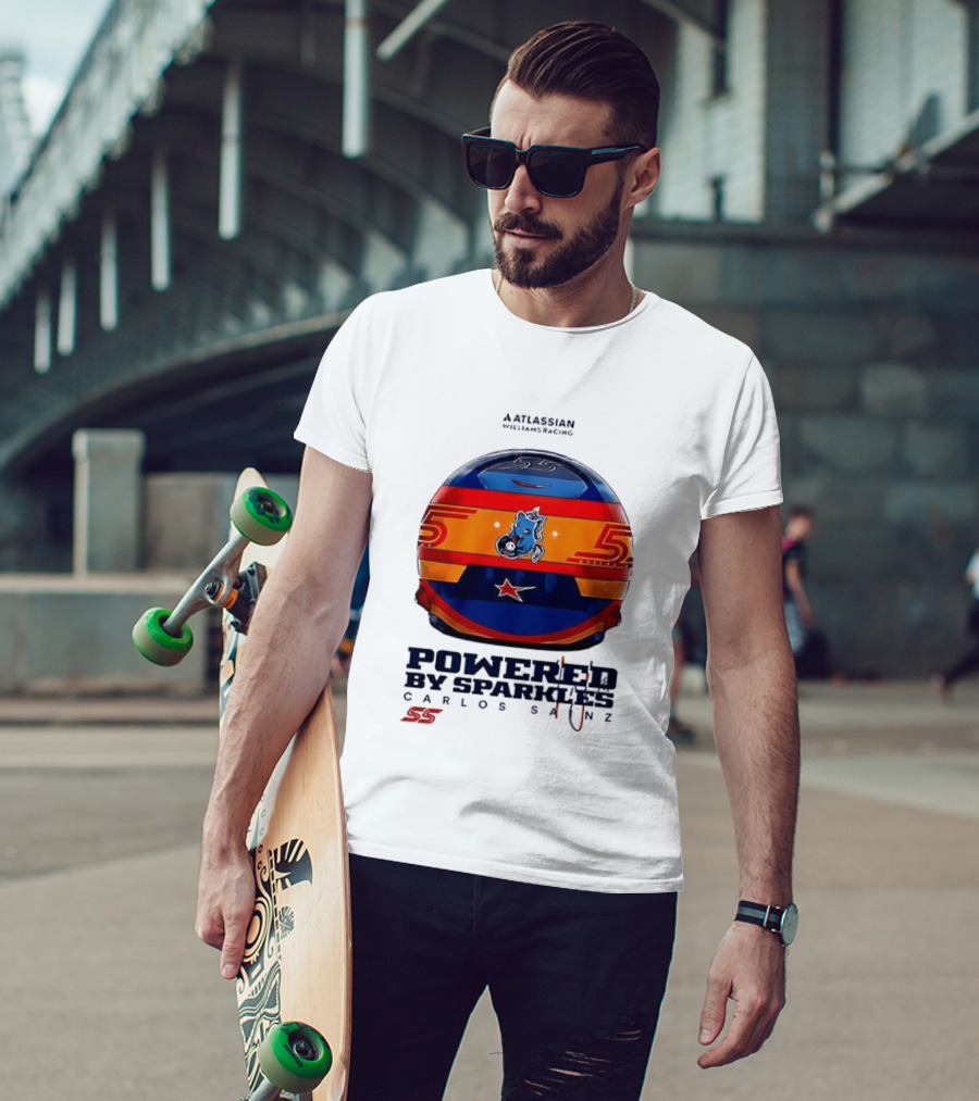 Atlassian Williams Racing Carlos Sainz Powered By Sparkles Helmet 55 T-Shirt