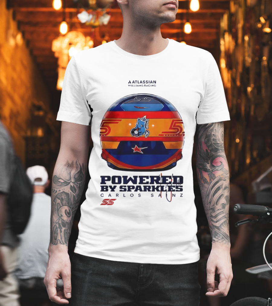 Atlassian Williams Racing Carlos Sainz Powered By Sparkles Helmet 55 T-Shirt