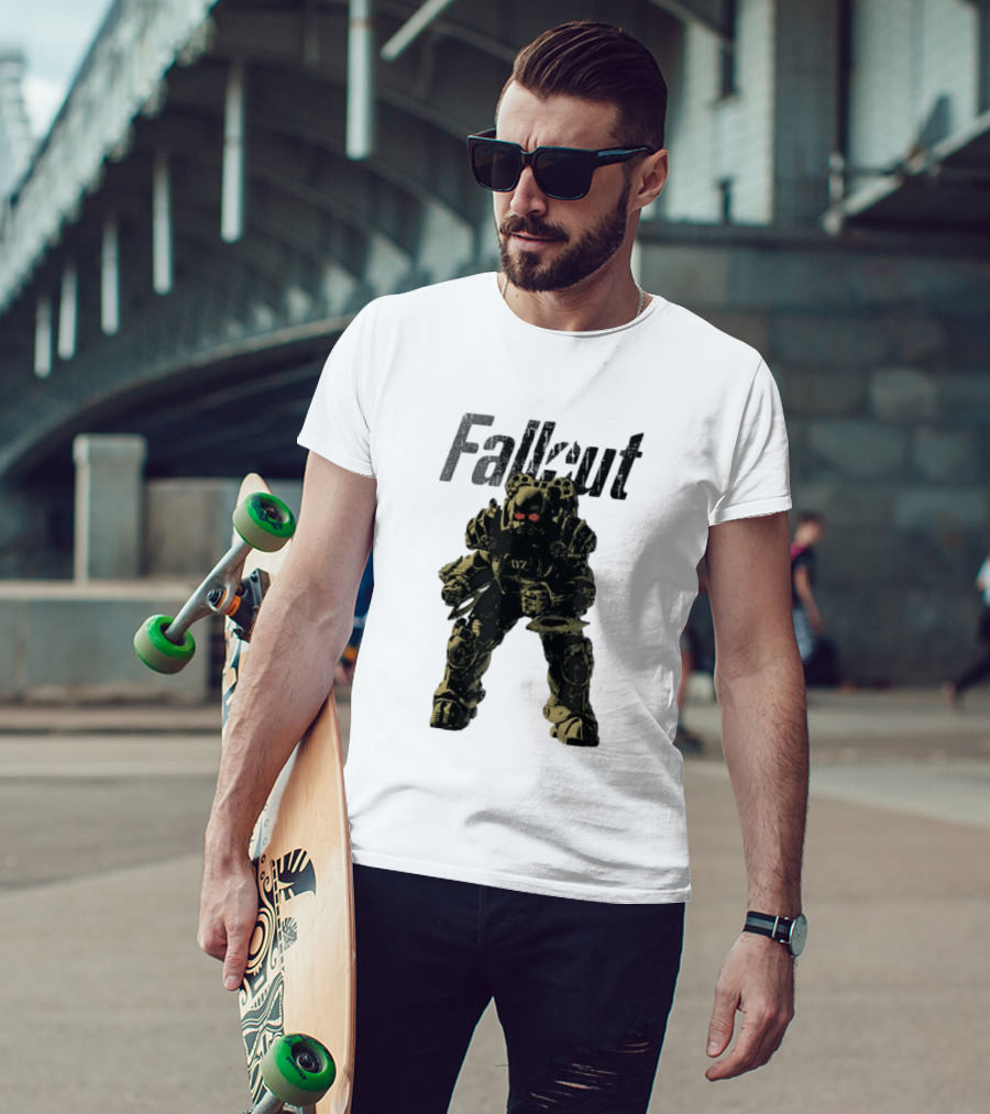 Fallout Power Armor Iconic Gaming Symbol Bold Apocalyptic Style T-Shirt