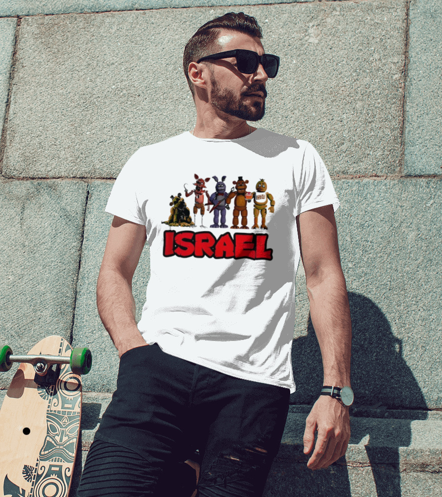 Five Nights At Freddy's Characters Israel Text T-Shirt