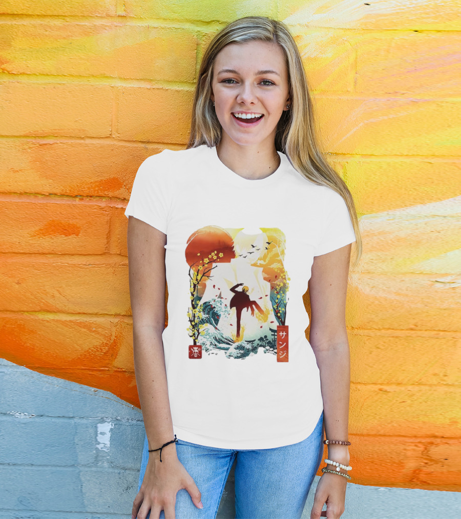 Sanji One Piece Anime Ukiyo-e Style Lunar New Year Japan Art T-Shirt