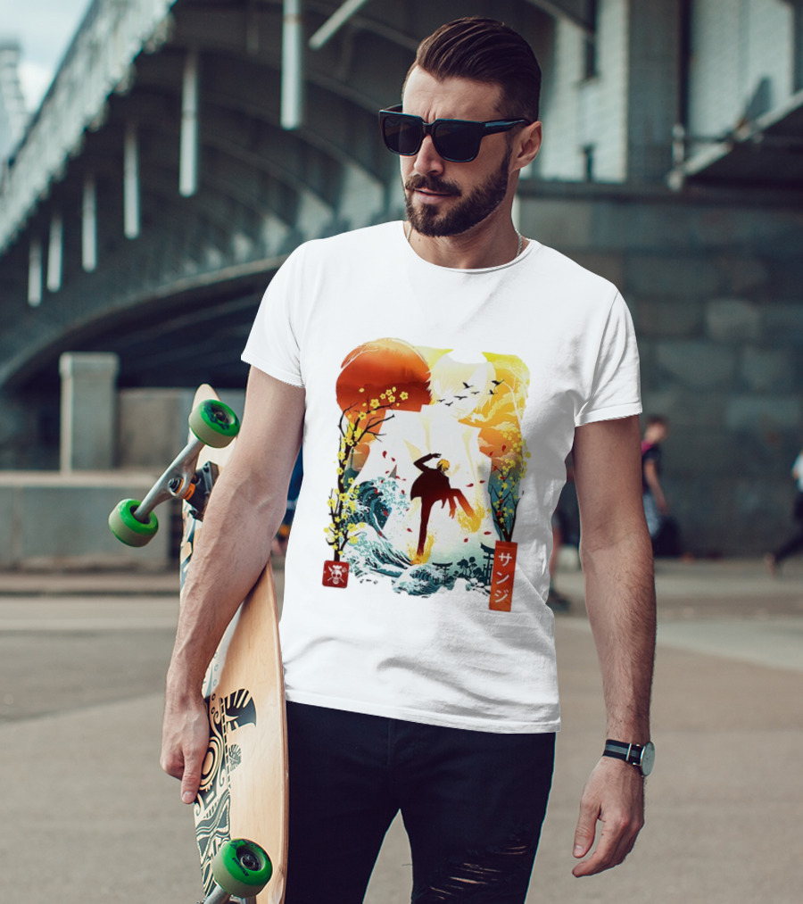 Sanji One Piece Anime Ukiyo-e Style Lunar New Year Japan Art T-Shirt
