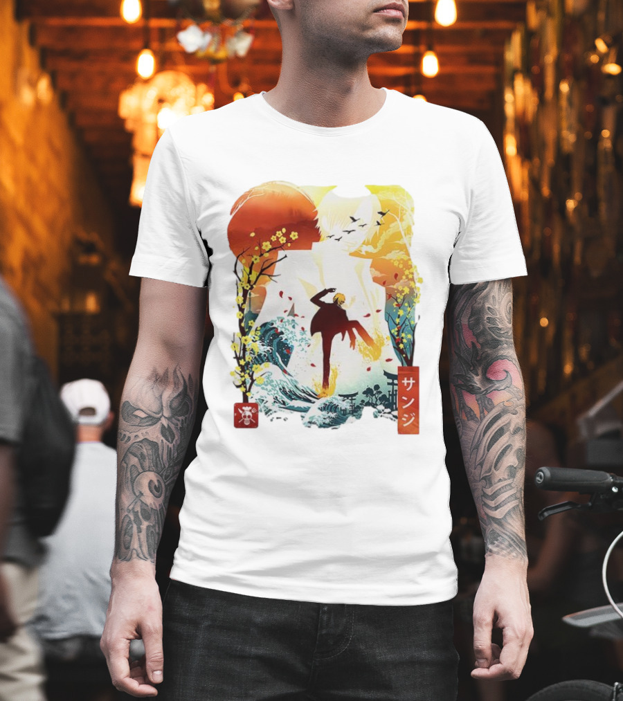 Sanji One Piece Anime Ukiyo-e Style Lunar New Year Japan Art T-Shirt