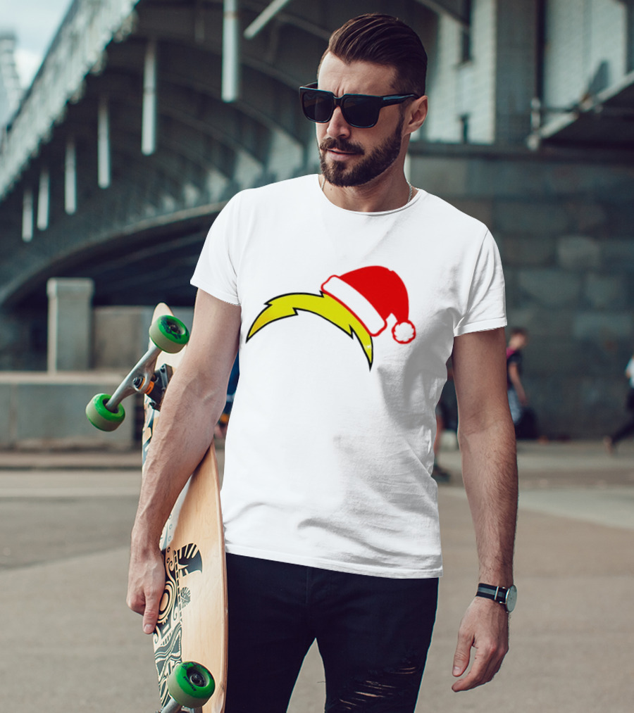 Los Angeles Chargers NFL Santa Hat Bolt T-Shirt