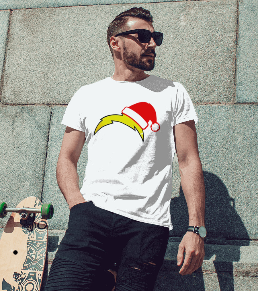 Los Angeles Chargers NFL Santa Hat Bolt T-Shirt