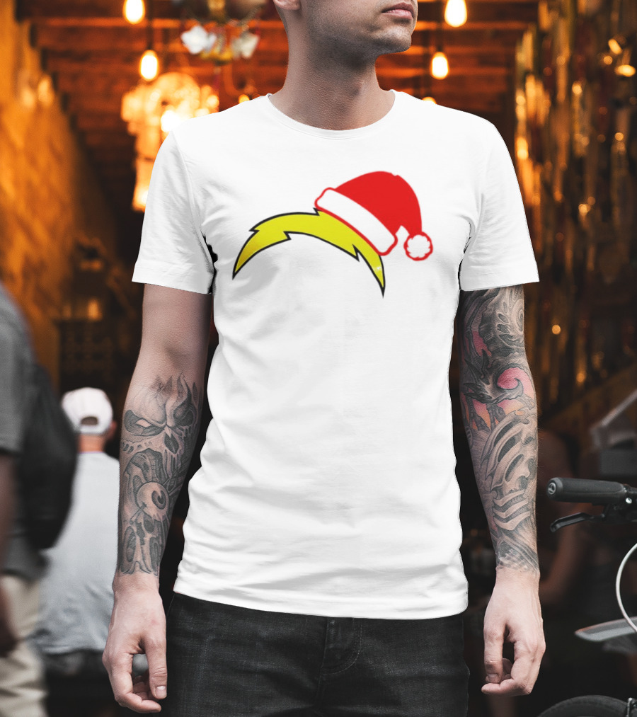 Los Angeles Chargers NFL Santa Hat Bolt T-Shirt