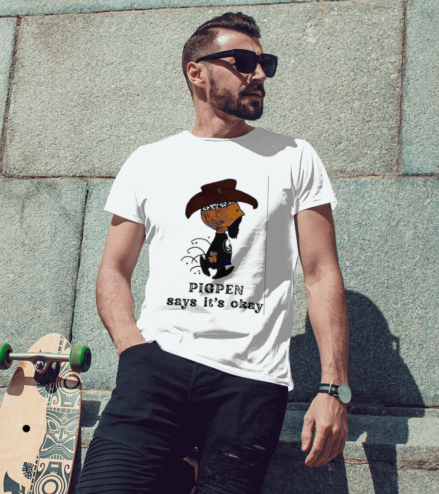 Peanuts Pigpen Says It's Okay Cowboy Hat Character T-Shirt