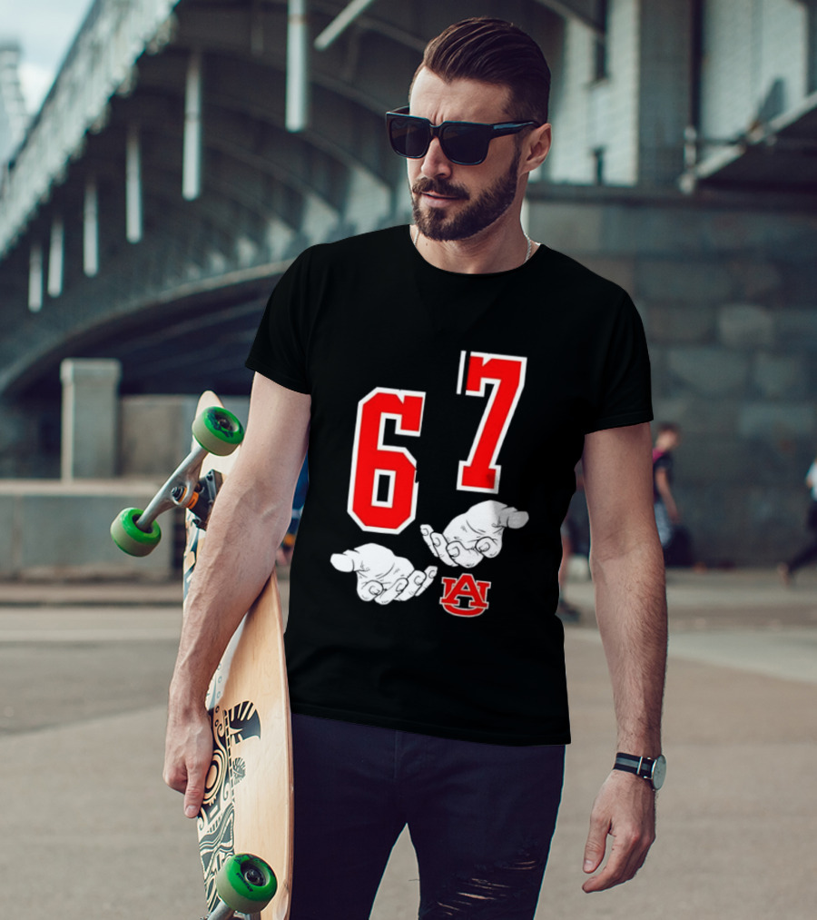 67 Auburn Basketball A Logo Red White T-Shirt