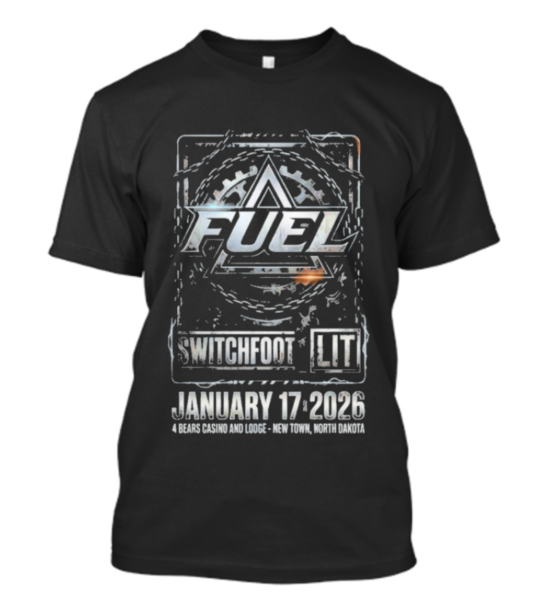 Fuel Switchfoot Lit January 17 2026 4 Bears Casino Lodge New Town North Dakota T-Shirt