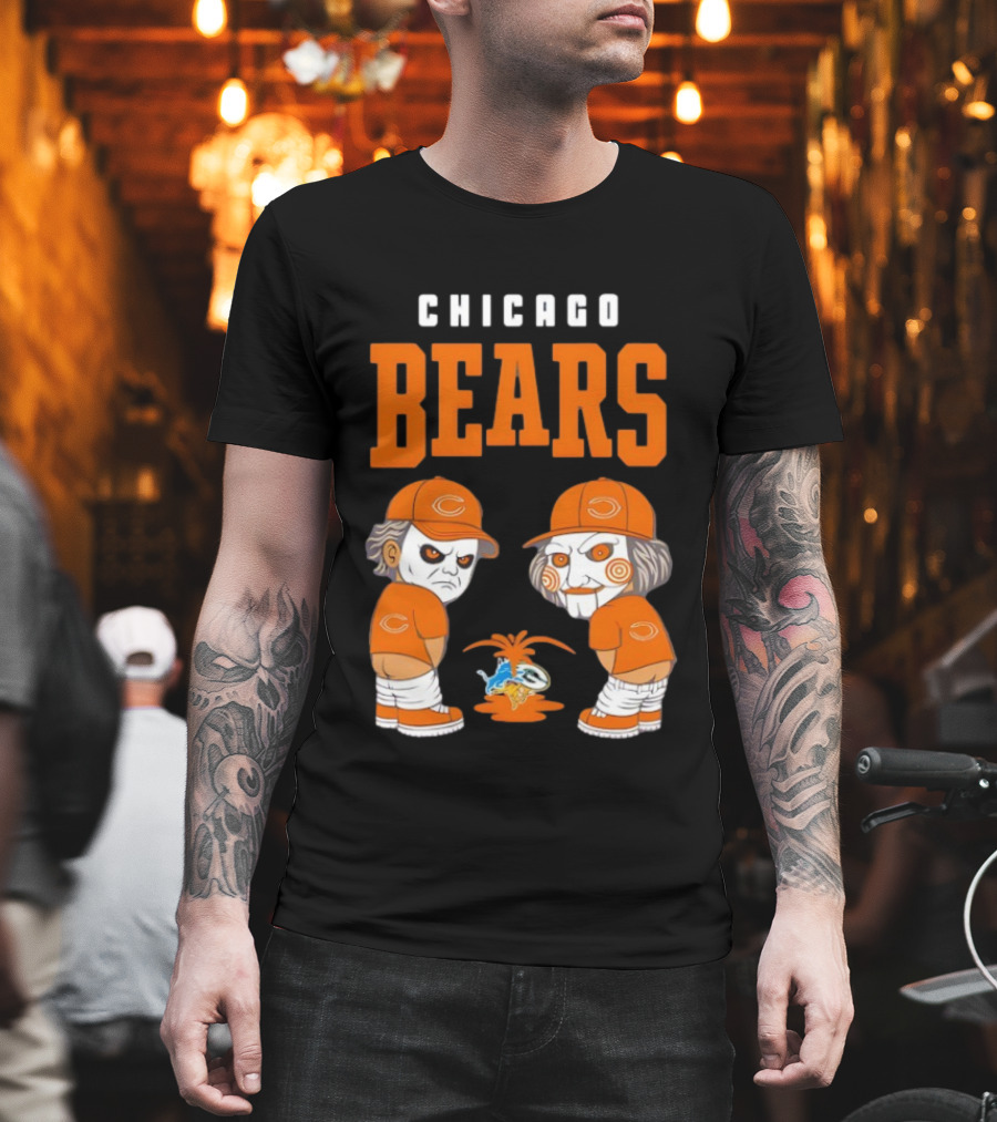 Chicago Bears Michael Myers Billy The Puppet Miami Dolphins Rivalry T-Shirt