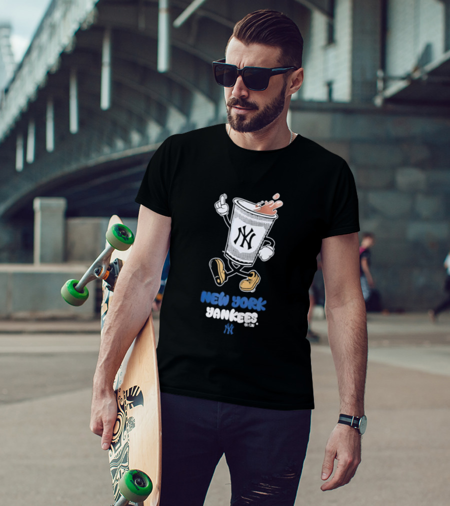 NY Yankees Coffee Cup Cartoon T-Shirt
