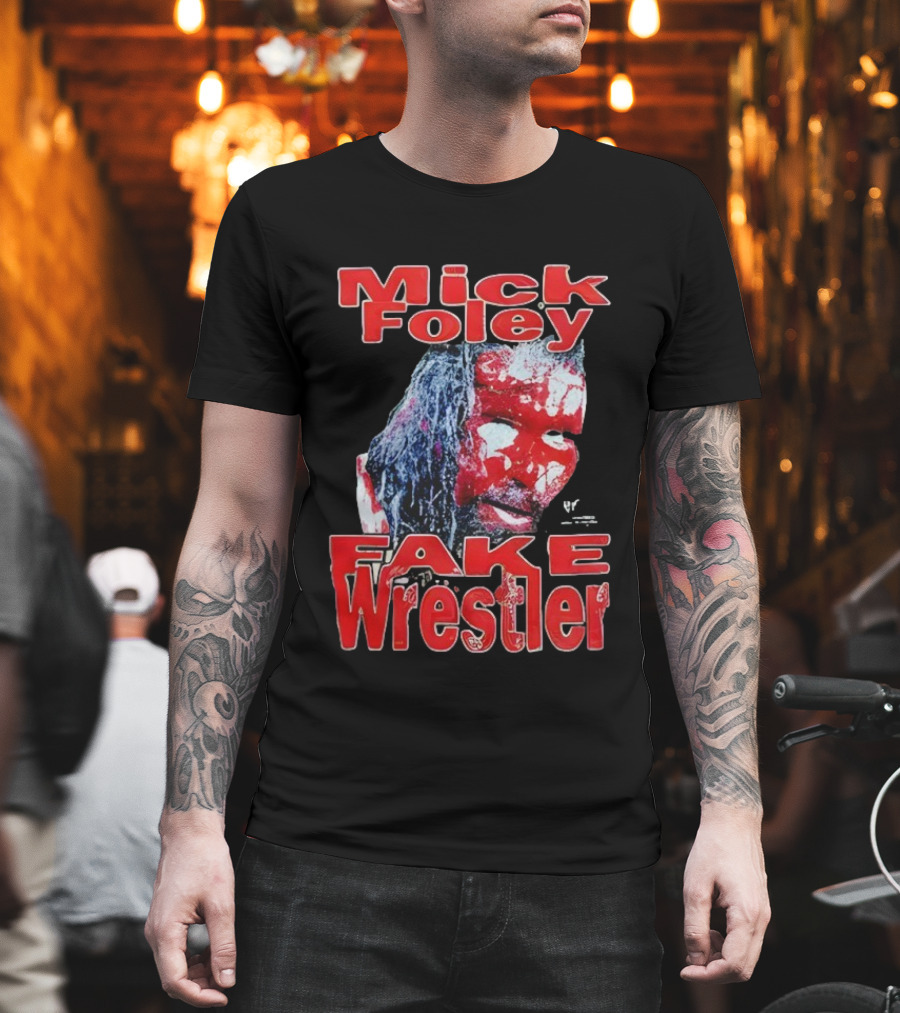 Mick Foley Fake Wrestler Horror Blood Face T-Shirt