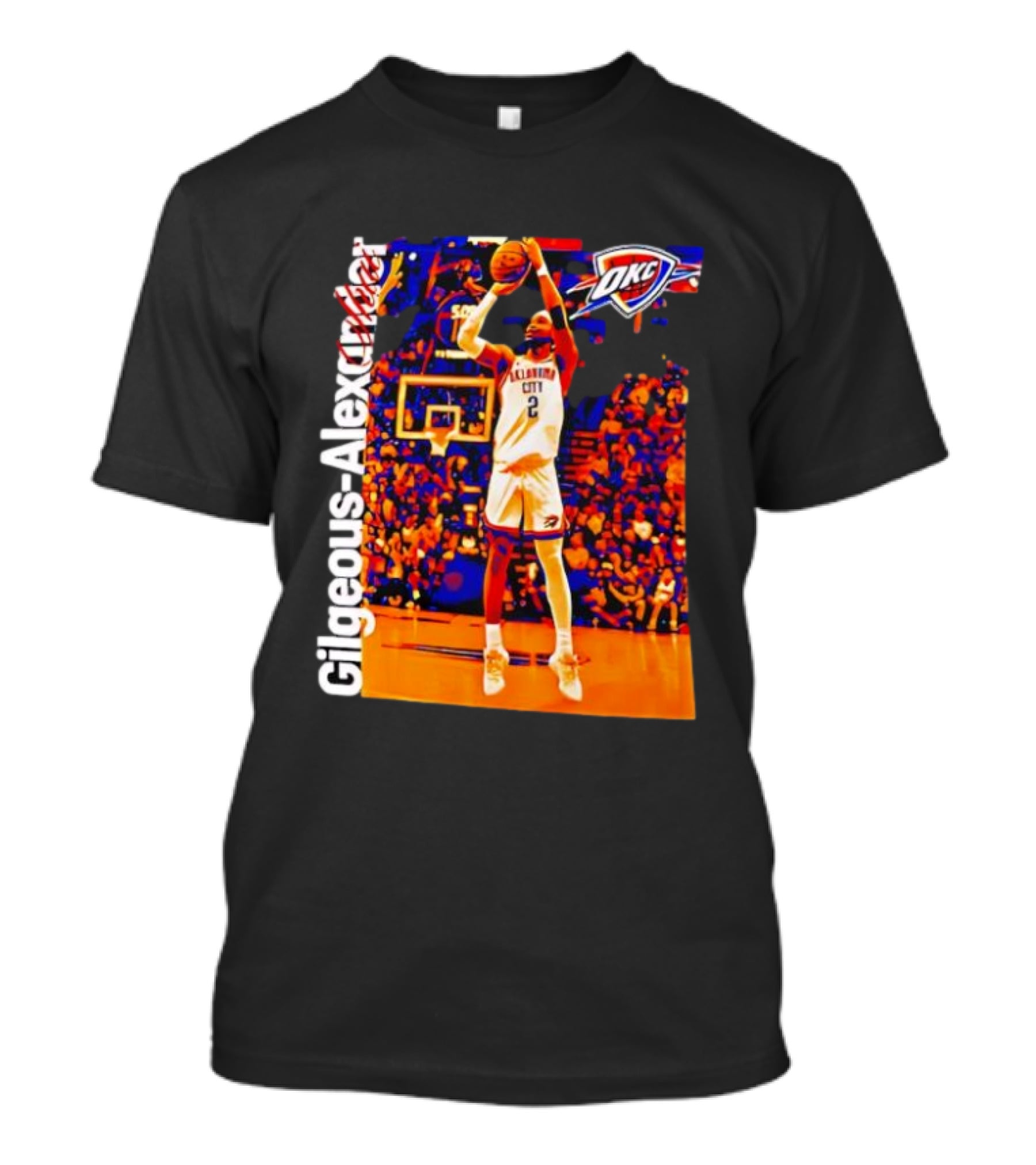 Oklahoma City Thunder Shai Gilgeous Alexander Basketball Action OKC Fans Gear T-Shirt