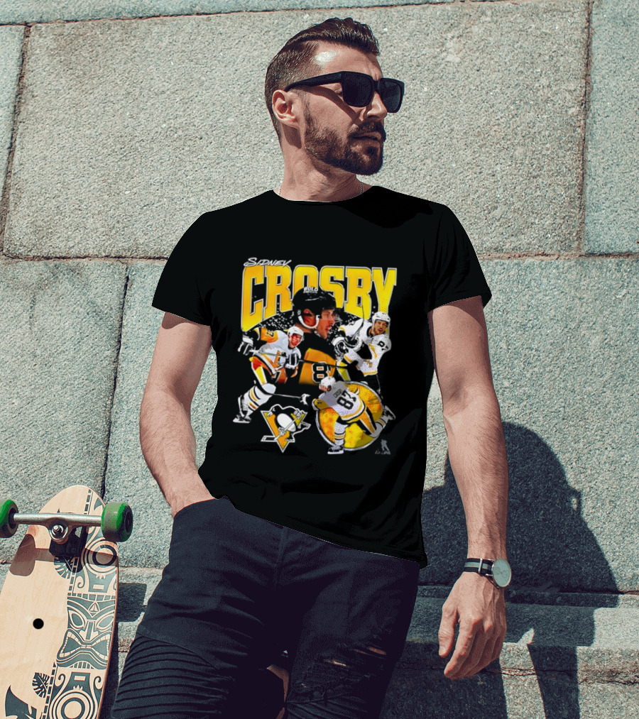 Sidney Crosby Pittsburgh Penguins Hockey Legend Collage T-Shirt