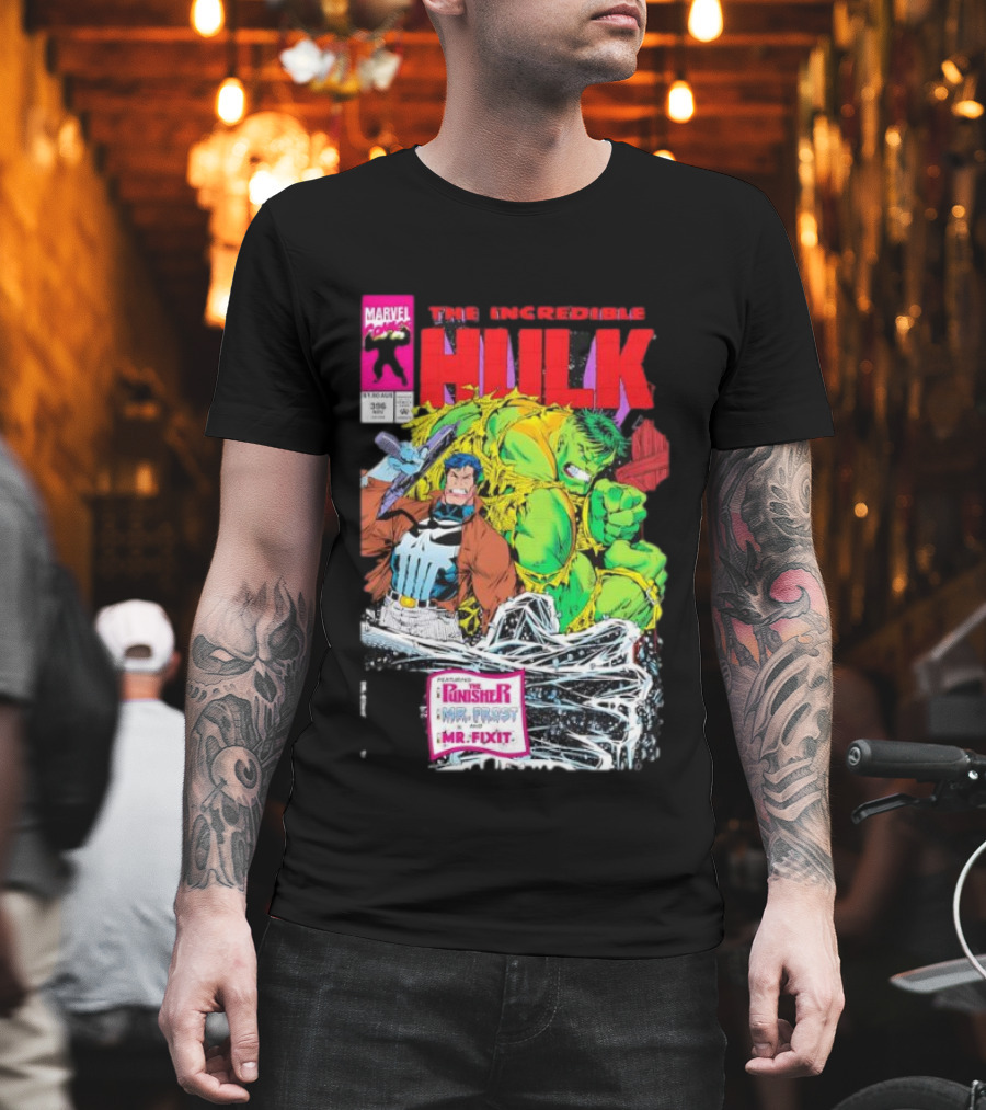 The Incredible Hulk Issue #396 Featuring The Punisher Mr. Fixit Mr. Frost Marvel Comics T-Shirt