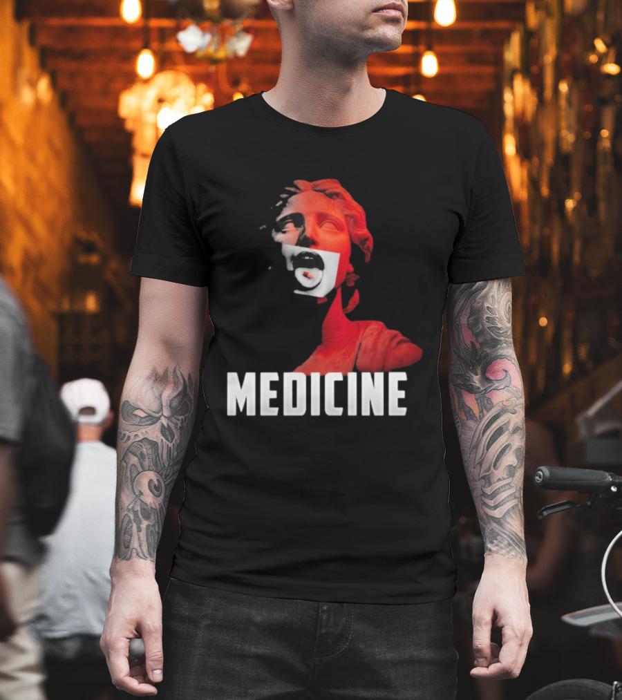 Toza Medicine Statue Red Sculpture with Distorted Face T-Shirt