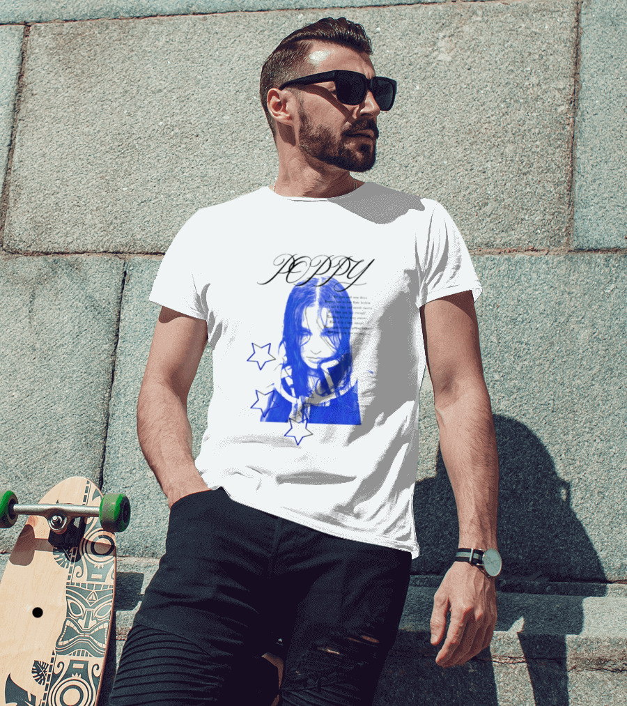 Poppy Blue Face With Stars T-Shirt