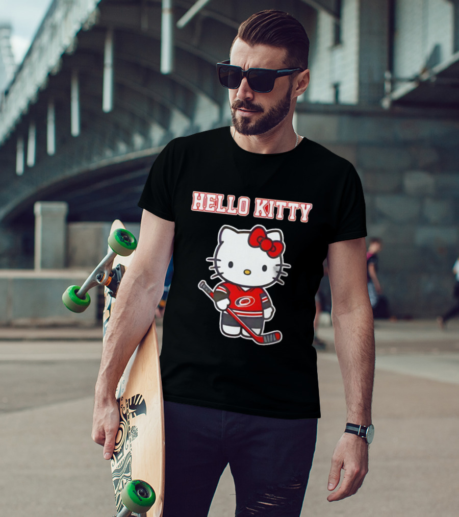 Carolina Hurricanes Hello Kitty Night Cute Hockey T-Shirt