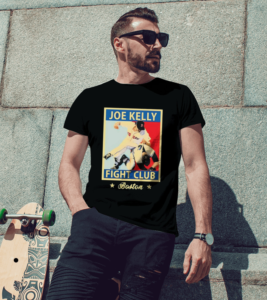 Joe Kelly Fight Club Boston Red Sox Baseball Action T-Shirt