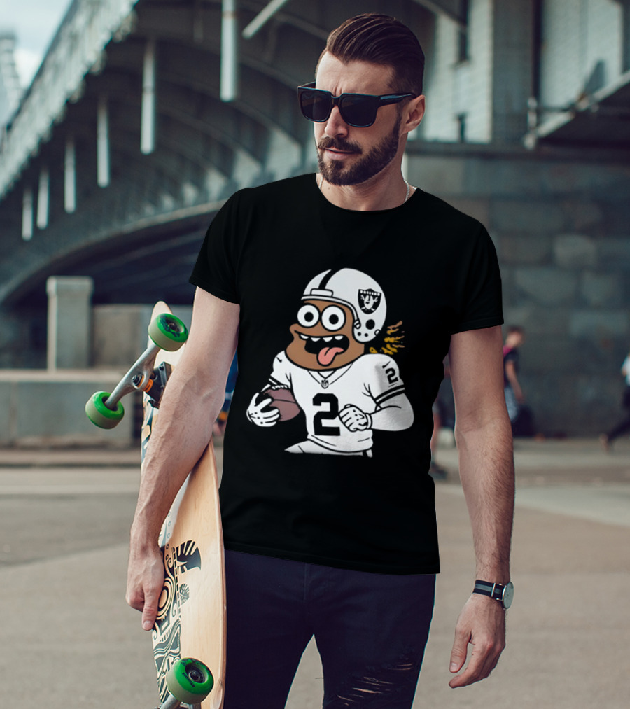 Las Vegas Raiders Ashton Jeanty Cartoon Number 2 Football Player T-Shirt