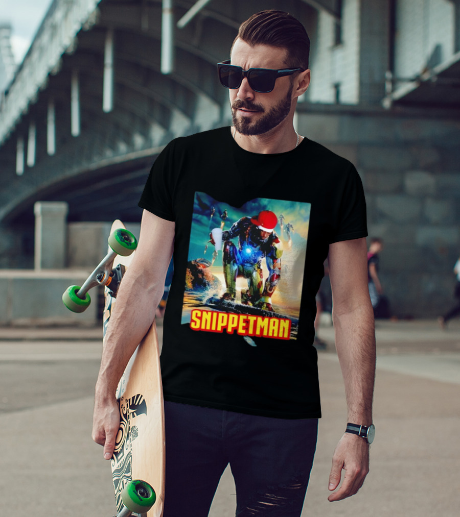 Playboi Carti Snippet Man Iron Hero Parody In Red Cap With Cup T-Shirt