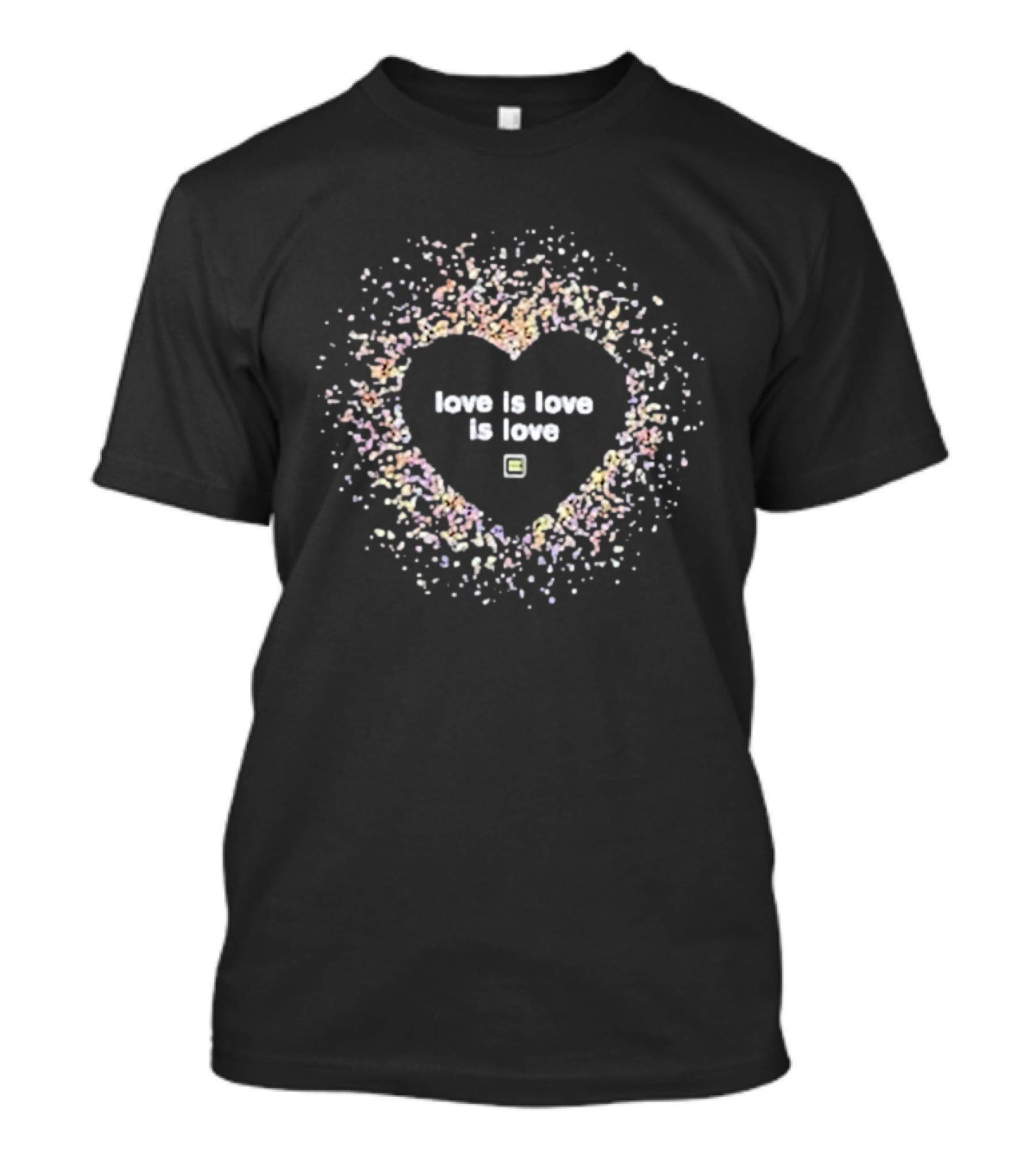 Love Is Love Is Love Heart LGBTQ Pride Multicolor Hearts T-Shirt