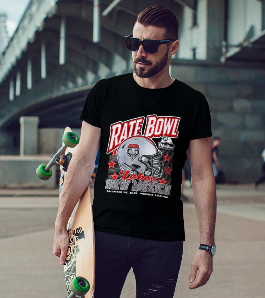 Rate Bowl 2025 New Mexico Lobos Vintage Helmet December 26 Phoenix Arizona T-Shirt
