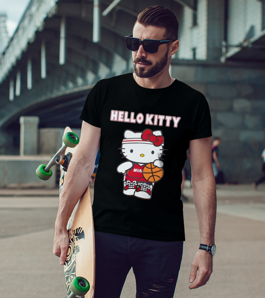Hello Kitty Miami Basketball Crossover Cute Collaboration T-Shirt