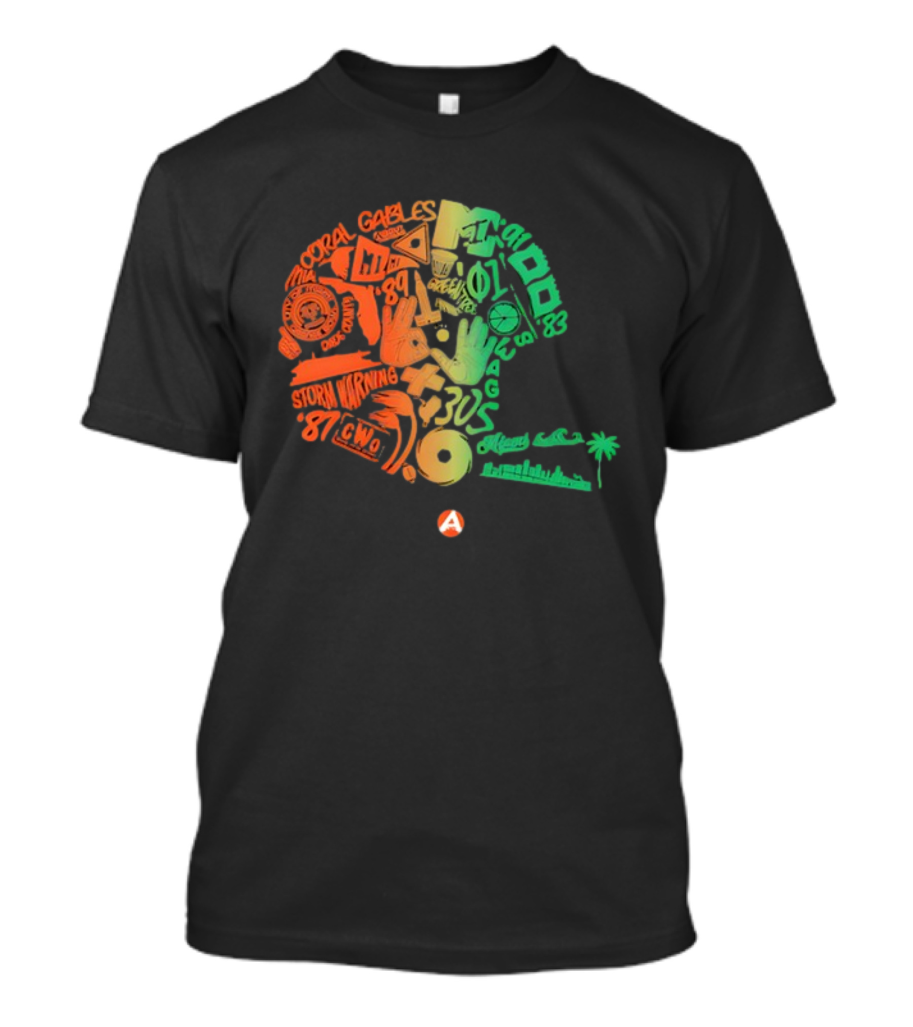 Miami Mash Up Storm Warnings Beach Chill Rainbow Tropical Vibes T-Shirt