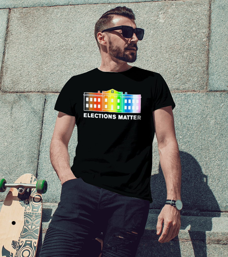 Elections Matter Human Rights Campaign Rainbow White House T-Shirt