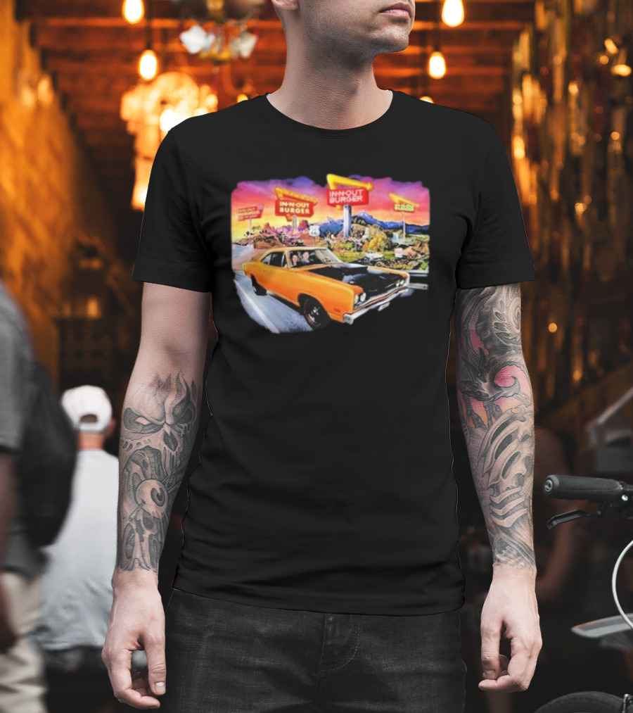 In N Out Burger Road Trip Classic Car Sunset Adventure 2026 T-Shirt