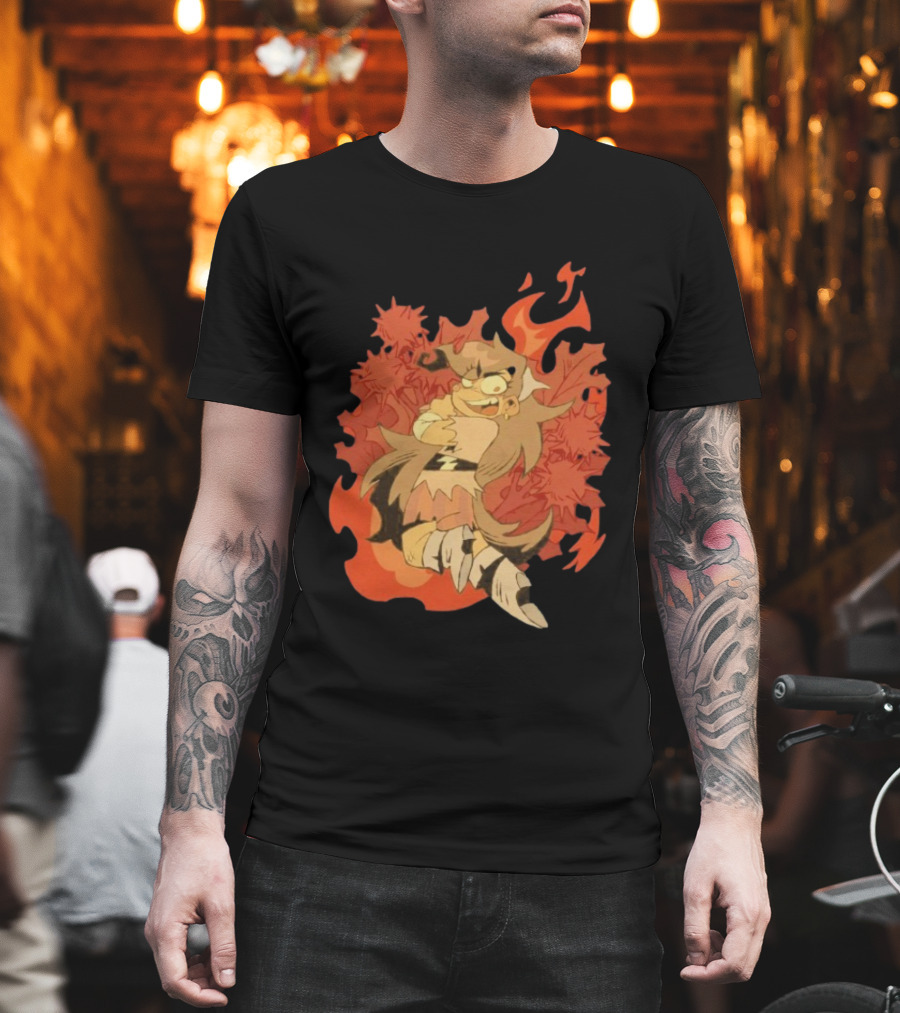 Zeddyzi Ramshackle Vinnie Vibes Flame Character Art Anime T-Shirt